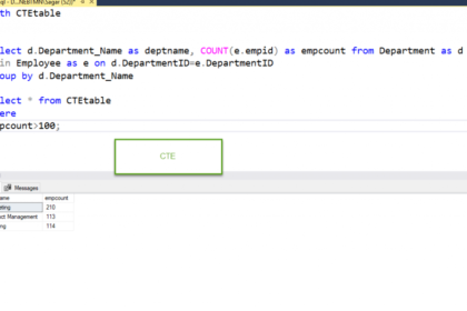 count over cte table
