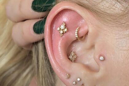 stacked lobe piercing